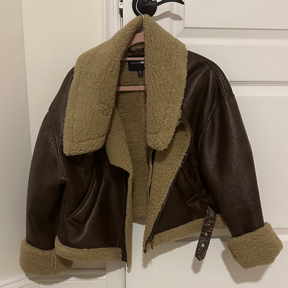 Brown Shearling Leather Jacket